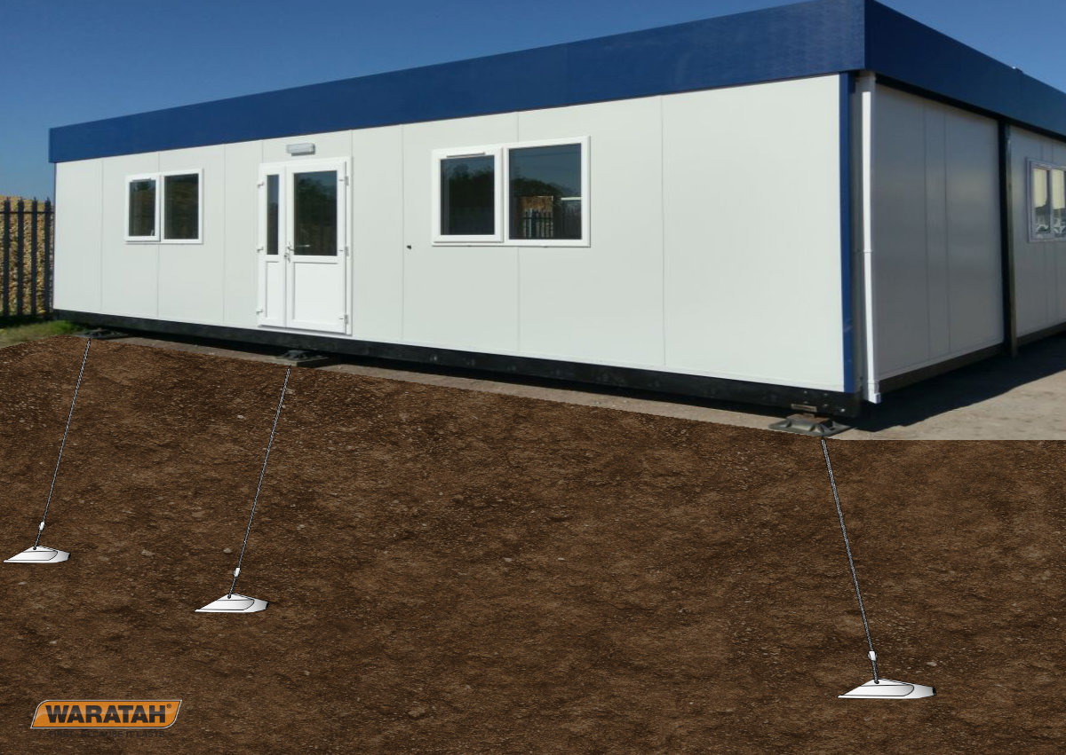 Temporary Building With Ground Anchors